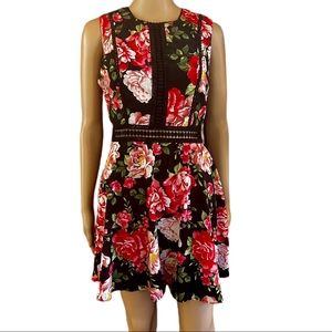 Disney Princess mini dress black floral sleeveless size small